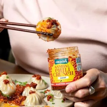 Homiah Sambal Chili Crunch, Shrimp, Large 9oz Jar - Less Oil Low Sodium Gluten Free Non-GMO, Sambal Oelek Chili Paste, Shrimp Paste, Crispy Chili Crunch Topping – Mild