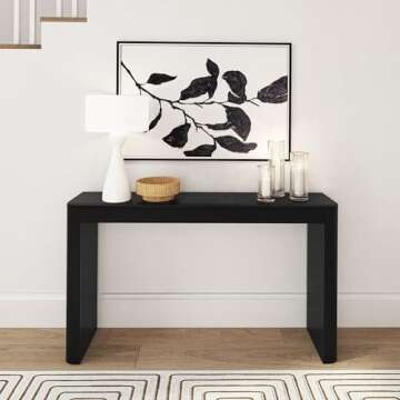 Plank+Beam Contour Console Table, 56 Inch, Solid Wood Sofa Table, Entryway Table for Hallway, Narrow...