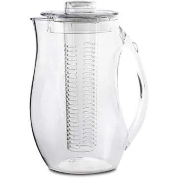 Large Fruit Infuser Water Pitcher (2.9 Quart / 93 Oz) – Shatterproof Acrylic Infusion Jug for Iced...