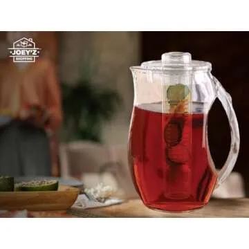 Large Fruit Infuser Water Pitcher (2.9 Quart / 93 Oz) – Shatterproof Acrylic Infusion Jug for Iced Tea, Juice, Beverages, Water, Lemon, Fruit & Herbs – BPA Free