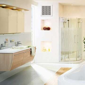 SABA Home Decor Air Vent Cover Grille - Acrylic Fiberglass 6 x 6 Duct Opening (8 x 8 Overall) White Finish Decorative Register Covers for Walls and Ceilings, Charlotte (6 x 6, White)