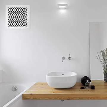 SABA Home Decor Air Vent Cover Grille - Acrylic Fiberglass 6 x 6 Duct Opening (8 x 8 Overall) White Finish Decorative Register Covers for Walls and Ceilings, Charlotte (6 x 6, White)