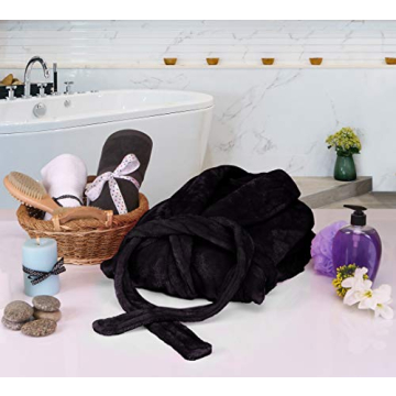 NY Threads Women's Plush Fleece Bathrobe - Soft & Warm