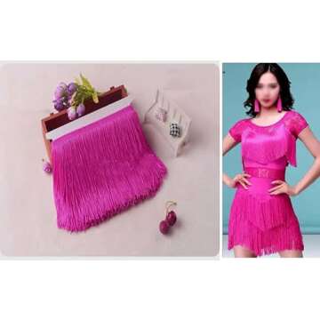 YYCRAFT 10 Yards 6 Inch Wide Tassel Curtain Fringe Trim by The Yard for DIY Sewing Crafts Clothing C...