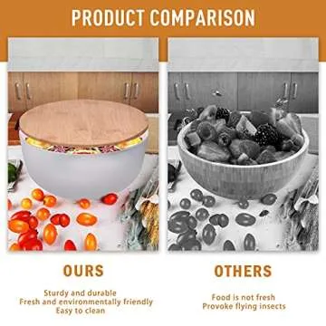 Panghuhu88 3-Piece Salad Bowl Set with Bamboo Lid