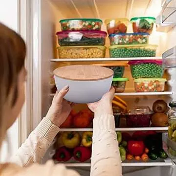 Panghuhu88 3-Piece Salad Bowl Set with Bamboo Lid