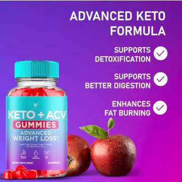 Keto ACV Gummies Advanced Weight Loss Belly Fat Burners Product Works Fast, ACV Keto Gummy Detox Cle...