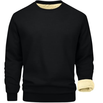 Bacrelax Men's Warm Fleece Crewneck Sweatshirt for Winter
