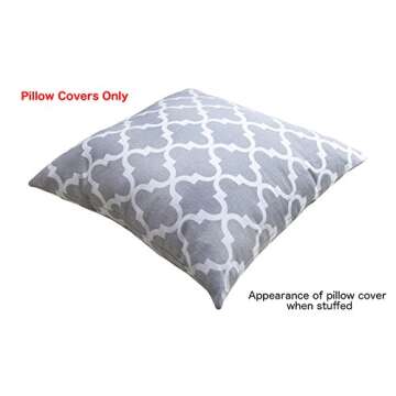 TreeWool Trellis Accent Fall Winter 18x18 Set of 2 Decorative Throw Pillow Covers 100% Cotton Home Decor Pillowcases for Sofa Couch (Silver Gray)