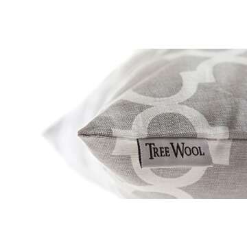 TreeWool Trellis Accent Fall Winter 18x18 Set of 2 Decorative Throw Pillow Covers 100% Cotton Home Decor Pillowcases for Sofa Couch (Silver Gray)