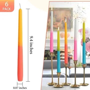 10 inch Gradient Roses Scented Taper Candle Sticks