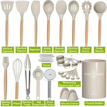 Umite Chef 36pcs Silicone Kitchen Utensils Set for Cooking