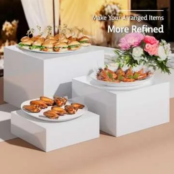 HIIMIEI Buffet Risers, Food Risers for Buffet Table, Display Stand Shelf for Catering Collectibles, Acrylic Cube Display Nesting Risers with Hollow Bottoms 6PCS 8''x9''x10''