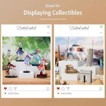 HIIMIEI Buffet Risers, Food Risers for Buffet Table, Display Stand Shelf for Catering Collectibles, Acrylic Cube Display Nesting Risers with Hollow Bottoms 6PCS 8''x9''x10''