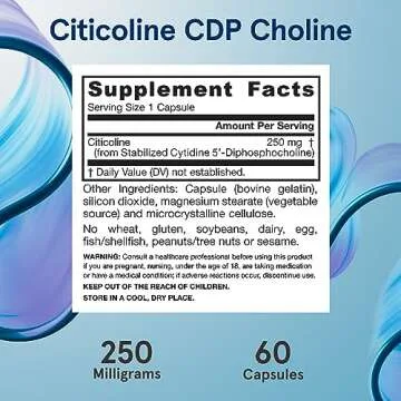 Jarrow Formulas Citicoline CDP Choline 250 MG Capsules