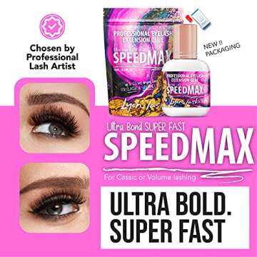 Lyon Lash SPEEDMAX Eyelash Extension Glue | 0.3-1.3 Sec Dry Time | Up to 8 Weeks Retention | Profess...