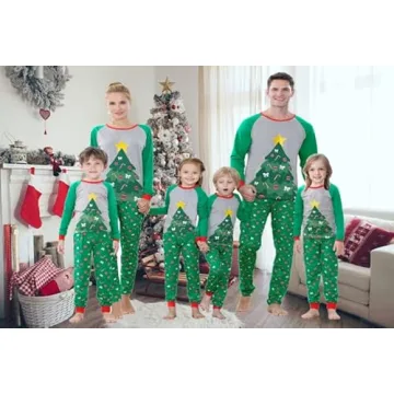 Benaive Family Christmas Pajamas Set Comfortable Loungewear