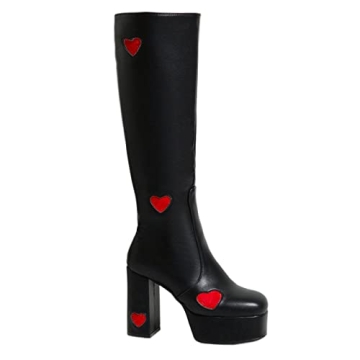 Yolkomo Knee High Platform Boots for Women Stylish Chunky Heels Y2K Fashion