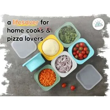 KEVJES Stackable Silicone Artisan Pizza Dough Proofing Boxes Proving Containers with Lids-2 pack-500ml portion (Green)