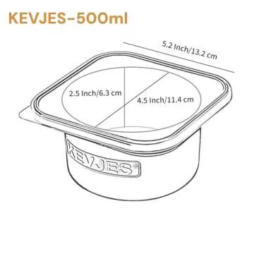 KEVJES Stackable Silicone Artisan Pizza Dough Proofing Boxes Proving Containers with Lids-2 pack-500ml portion (Green)