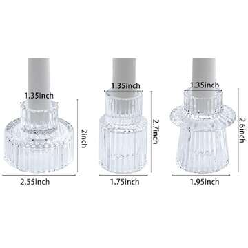 Vixdonos Glass Candlestick Holders Tealight Candle Holders for Table Centerpieces, Wedding Decor and Dinner Party (6 Pcs, Clear)