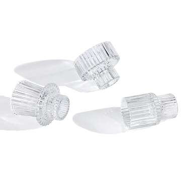 Vixdonos Glass Candlestick Holders Tealight Candle Holders for Table Centerpieces, Wedding Decor and Dinner Party (6 Pcs, Clear)