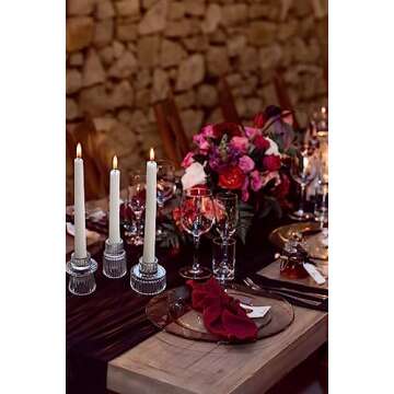Vixdonos Glass Candlestick Holders Tealight Candle Holders for Table Centerpieces, Wedding Decor and Dinner Party (6 Pcs, Clear)