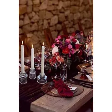 Vixdonos Glass Candlestick Holders Tealight Candle Holders for Table Centerpieces, Wedding Decor and Dinner Party (6 Pcs, Clear)