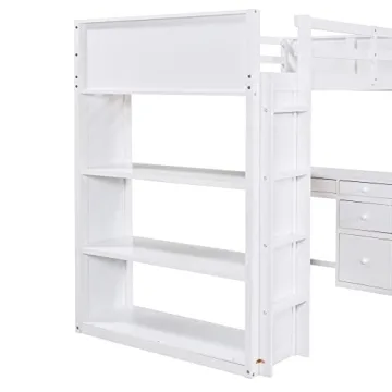 Harper & Bright Twin Loft Bed with Desk and Storage