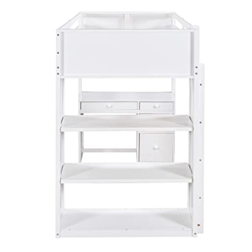 Harper & Bright Twin Loft Bed with Desk and Storage