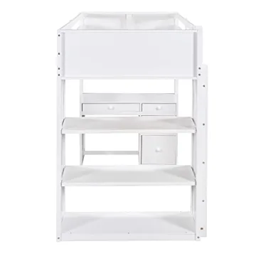 Harper & Bright Twin Loft Bed with Desk and Storage