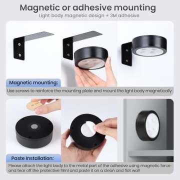 4-Pack Wireless Battery Operated Painting Light with Remote Control, 13 Color RGB Magnetic Led Art D...