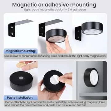 4-Pack Wireless Battery Operated Painting Light with Remote Control, 13 Color RGB Magnetic Led Art D...