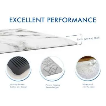 Klay Home Kitchen mats for Floor Anti Fatigue, 3/4" Thick 100% PU Memory Foam Kitchen mat, Padded Kitchen mat, Cushion Kitchen Sink Rug - Waterproof - Non-Slip - Well-Made (Small 20" x 32", Boho)