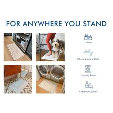 Klay Home Kitchen mats for Floor Anti Fatigue, 3/4" Thick 100% PU Memory Foam Kitchen mat, Padded Kitchen mat, Cushion Kitchen Sink Rug - Waterproof - Non-Slip - Well-Made (Small 20" x 32", Boho)