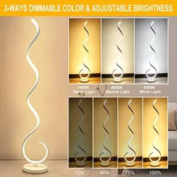 BESKETIE Spiral LED Floor Lamp with Remote Control