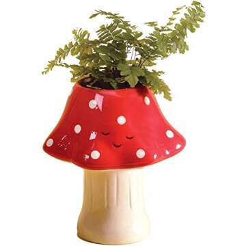 Streamline Imagined Mushroom Tall Planter – Whimsical Home Decor
