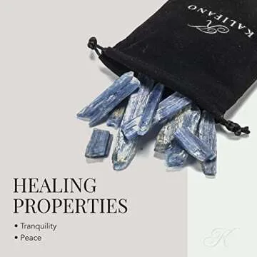 KALIFANO Kyanite Blade Bundle (500+ Carats) with Healing & Calming Effects - High Energy Reiki Crystal Used for Meditation and Tranquility (Information Card Included)