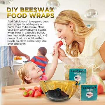 Camp Ben Pine Rosin - Tree Resin - Making Beeswax Cloth Food Wraps, Gum Nugget Rock Form, Natural Gr...