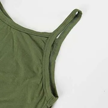 PRIMODA Women's Summer Punk Spaghetti Strap Jumpsuit V Neckline Loose Harem One Piece Romper(Army Green,S)