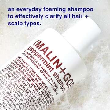 Malin + Goetz Peppermint Shampoo, 8 Fl. Oz. - Men & Women Clarifying Shampoo, Natural Hair Shampoo to Cleanse & Hydrate, Scalp Shampoo Treatment for All Hair Types, Vegan & Cruelty-Free