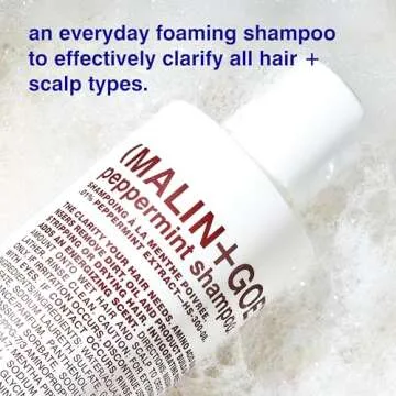 Malin + Goetz Peppermint Shampoo, 8 Fl. Oz. - Men & Women Clarifying Shampoo, Natural Hair Shampoo to Cleanse & Hydrate, Scalp Shampoo Treatment for All Hair Types, Vegan & Cruelty-Free