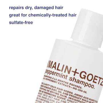 Malin + Goetz Peppermint Shampoo, 8 Fl. Oz. - Men & Women Clarifying Shampoo, Natural Hair Shampoo to Cleanse & Hydrate, Scalp Shampoo Treatment for All Hair Types, Vegan & Cruelty-Free