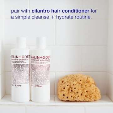 Malin + Goetz Peppermint Shampoo, 8 Fl. Oz. - Men & Women Clarifying Shampoo, Natural Hair Shampoo to Cleanse & Hydrate, Scalp Shampoo Treatment for All Hair Types, Vegan & Cruelty-Free