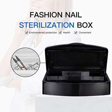 Aifeiter Nail Tool Sterilizer Box,Plastic Sterilizing Tray,The Disinfection Box for Nail Art Tools i...