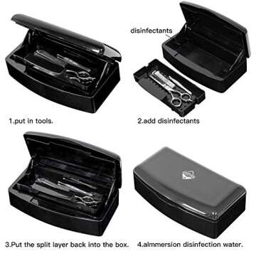 Aifeiter Nail Tool Sterilizer Box,Plastic Sterilizing Tray,The Disinfection Box for Nail Art Tools is Applicable to Nail Art Tools, Tweezers, Hair Salons, Spas and Manicure Equipment-Black