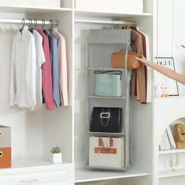 Remittur 8 Grids Hanging Purse Handbag Organizer - Versatile Storage Solution for Closets