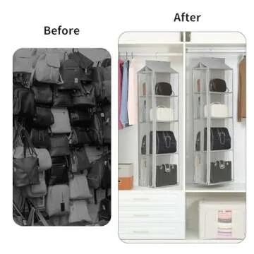 Remittur 8 Grids Hanging Purse Organizer for Closet