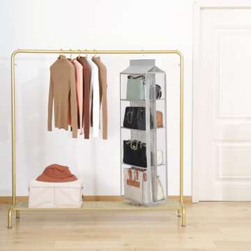 Remittur 8 Grids Hanging Purse Organizer for Closet