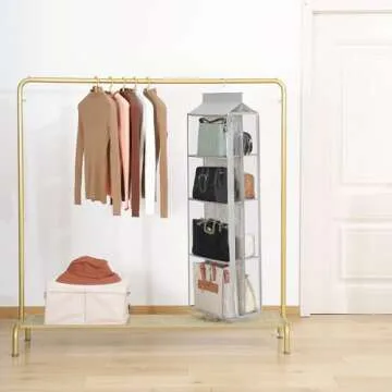 Remittur 8 Grids Hanging Purse Organizer for Closet